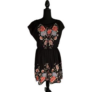 Lauren Conrad Black and Pink Floral Dress, Large